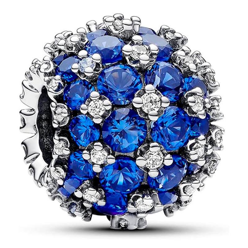 Pandora Charms Ciondolo Blu Lucido Rotondo in Pavé 792630C02