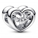 Charm coeur radieux et gemme flottante 792493C01