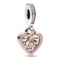 Charm Colgante Doble Corazón Infinito en Dos Tonos 782641C01