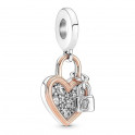 Charme Pendentif Cadenas Double Coeur 780087C01