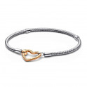 Pulsera Pandora Moments Cadena de Serpiente Cierre Corazón 569539C00