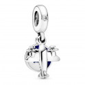 Airplane sterling silver pendant charm 798027CZ