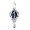 Blue Hot Air Balloon Sterling Silver Pendant Charm 798064NMB