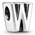 Sterling silver charm Letter W 797477