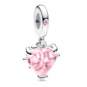 Family Tree and Pink Heart Pendant Charm 792654C01