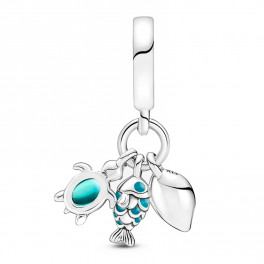 Triple Fish, Sea Turtle and Shell Pendant Charm 791697C01