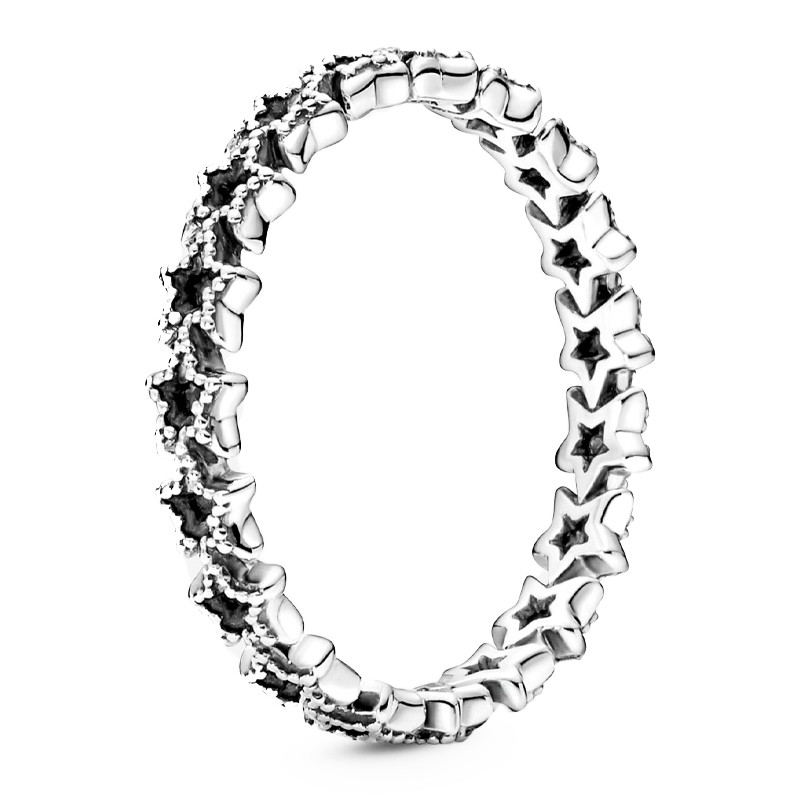 Pandora Silver Rings Asymmetric Star Band Ring 190029C00