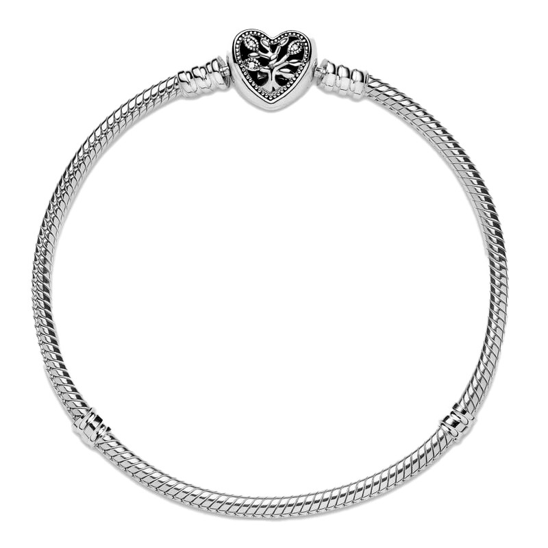 Snake Chain Bracelet with Family Heart Clasp 598827C01 - Sabina