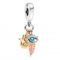 Spirituality Pendant Charm Hamsa Hand, All-Seeing Eye and Feather 768785C01