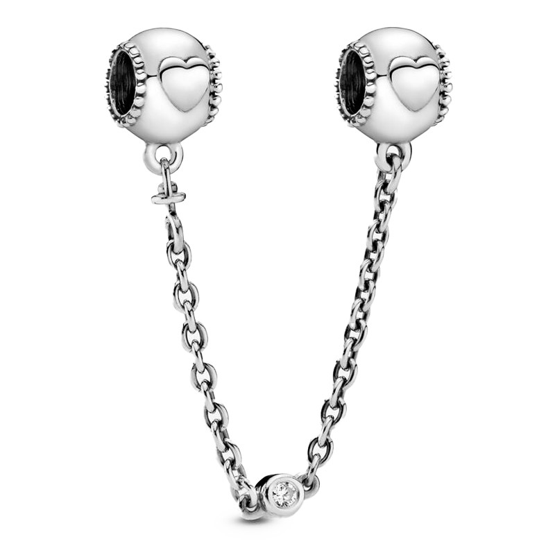 Pandora Silver Bracelets Hidden Hearts Sterling Safety Chain 796457Cz-5