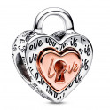 Charm lucchetto a cuore divisibile bicolore 782505C00