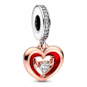 Two-Tone Radiant Heart Pendant Charm 782450C01