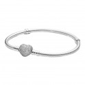 Bracciale con chiusura a cuore pavé 590727CZ