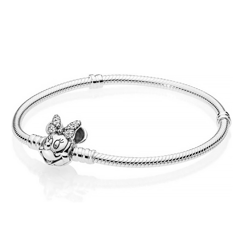 Pandora Pulsera Moments en plata de ley Retrato de Minnie Brillante 597770CZ