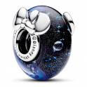 Disney Mickey Mouse & Minnie Mouse Blue Murano Glass Charm 792958C01