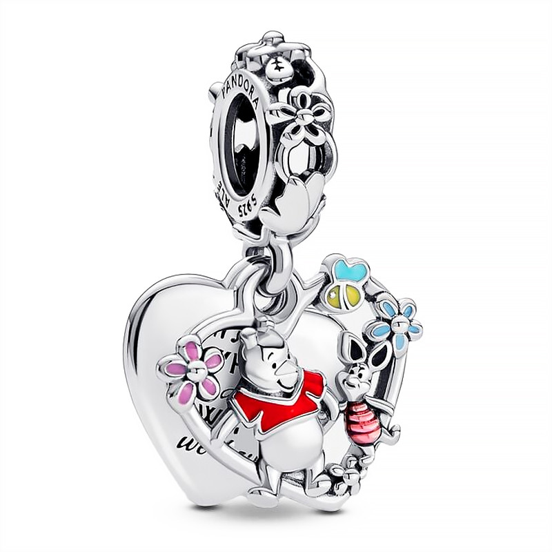 Pandora Charms Ciondolo doppio Disney Winnie the Pooh e Maialino 792214C01