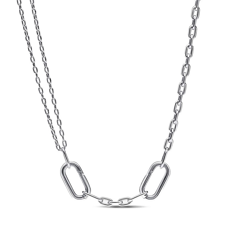 Pandora Silver Necklaces Me Double Link Link Chain Necklace 392303C00