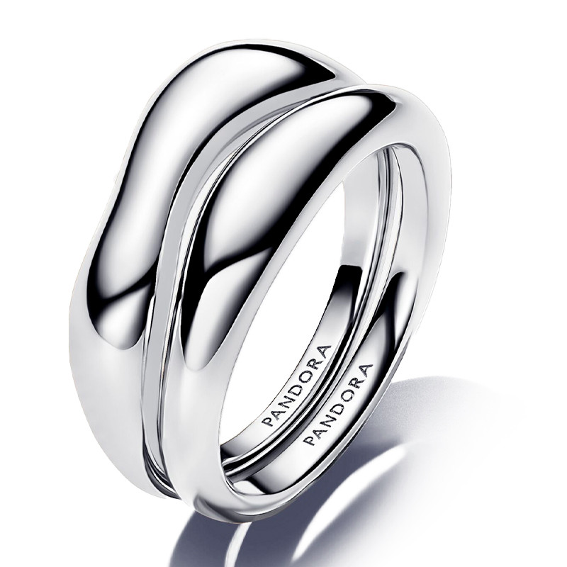 Pandora Silver Rings Combinable Rings Organic Shape 193264C00