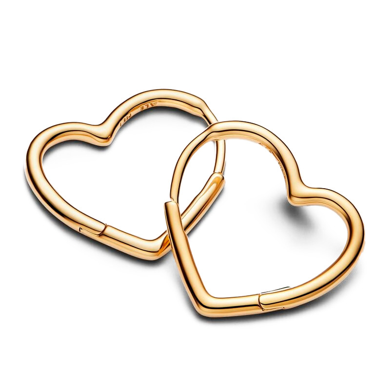 Pandora Gold Earrings Asymmetrical Heart Hoop Earrings 268307C00