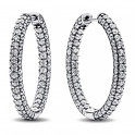 Brincos de argola Pandora Timeless Pavé Row 293016C01