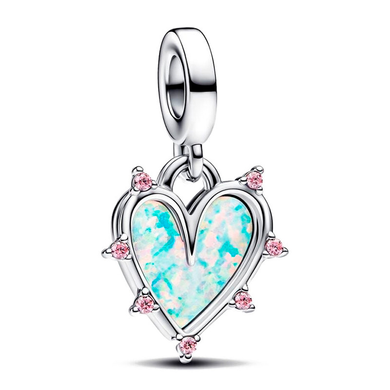 Pandora Charms Ciondolo pendente doppia amicizia opalescente 793434C01