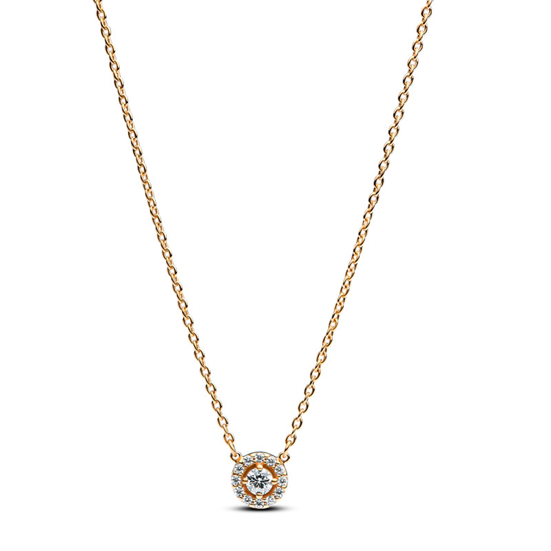 Pandora Collane Round Halo Necklace in Pavé 363548C01