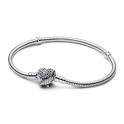 Pulseira Pandora Moments Snake Chain com fecho de coração alado - Edição limitada 593680C01