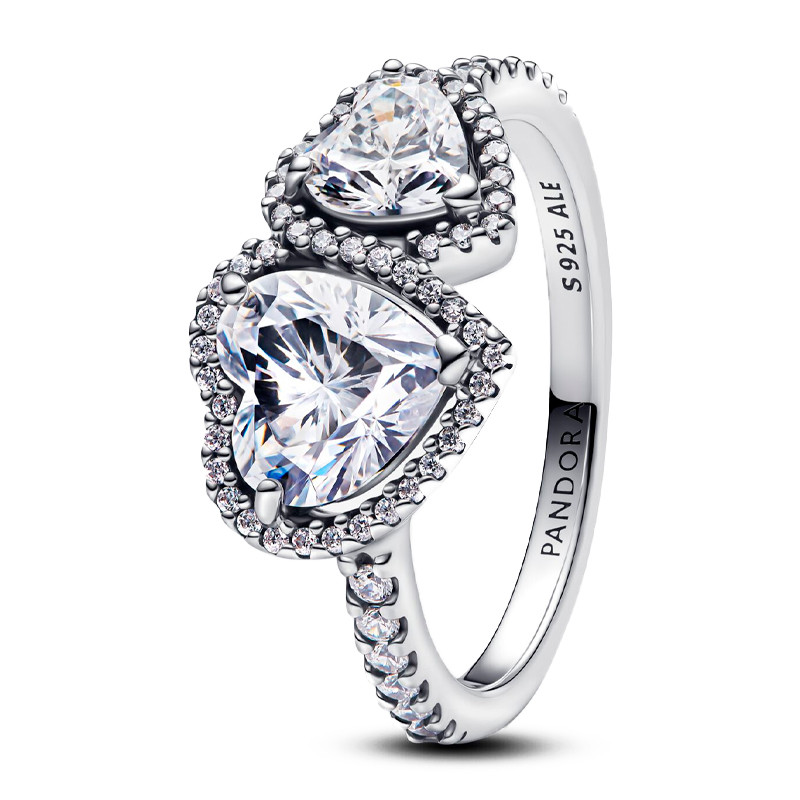 Pandora Anelli Anello Halo Hearts lucido 193659C01