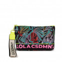 MAKE-UP-TASCHE AUS NYLON MIT BLUMENPRINT UND FLUORESZIERENDEN DETAILS