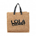 RAFFIA EFFECT BAG WITH BRILLIANT LOGO