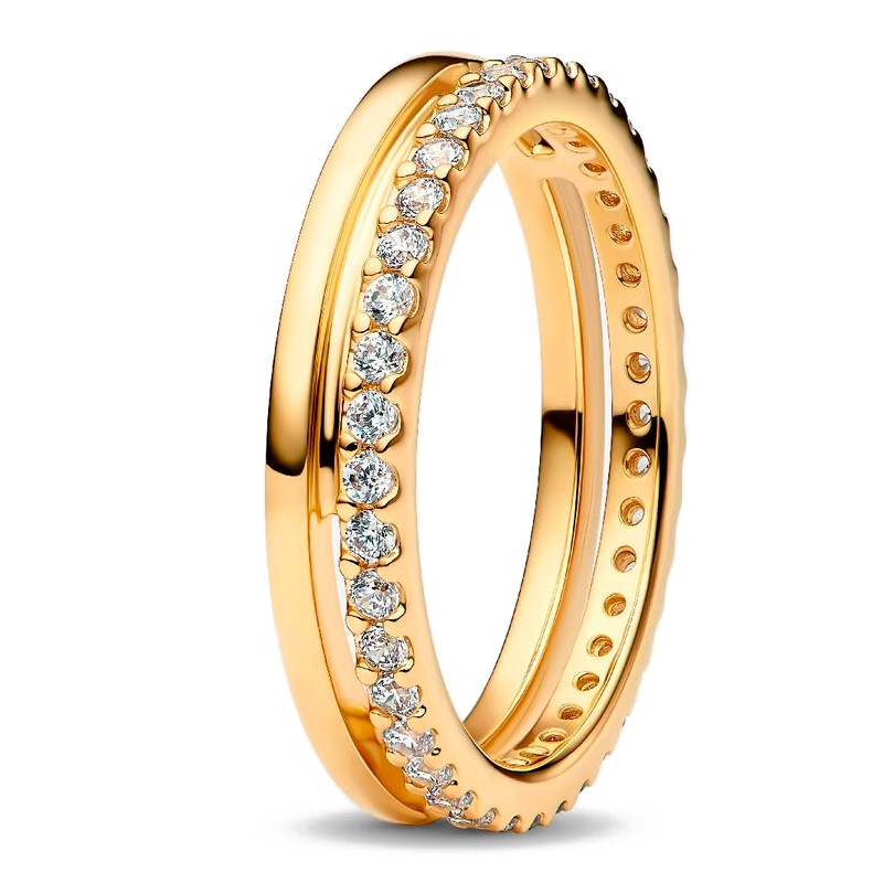 Pandora Gold/Golden Rings Double Band Ring 163799C01