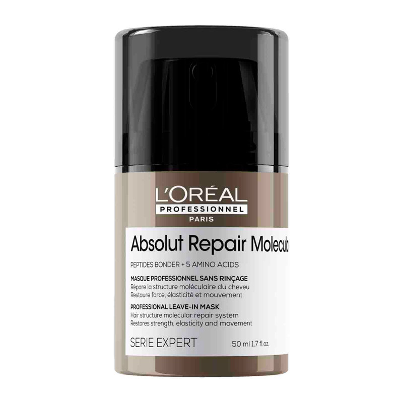 L'Oréal Professionnel Serie Expert Absolut Repair Molecular Leave-In Mask - 50ml | Helps Rebuild Compromised Strands | Provides Up to 97% More Strength