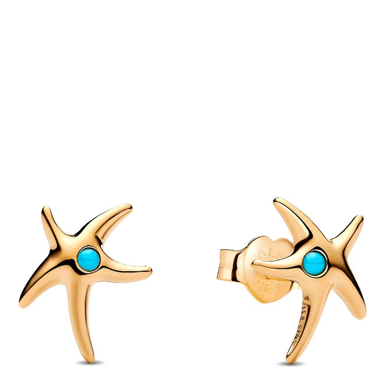Pandora Gold/Golden Earrings Starfish Stud Earring 263820C01