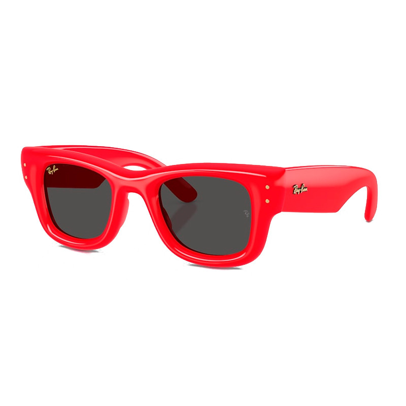 Ray-Ban Unisex Sunglass Wayfarer Puffer - Frame color: Red, Lens color: Ultra Black