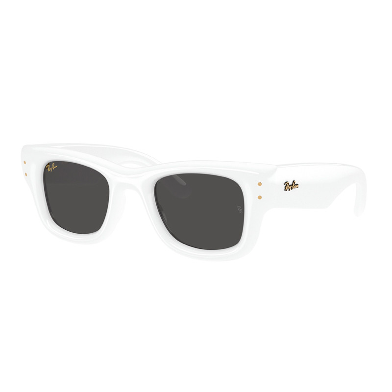Ray-Ban Unisex Sunglass Wayfarer Puffer - Frame color: White, Lens color: Ultra Black