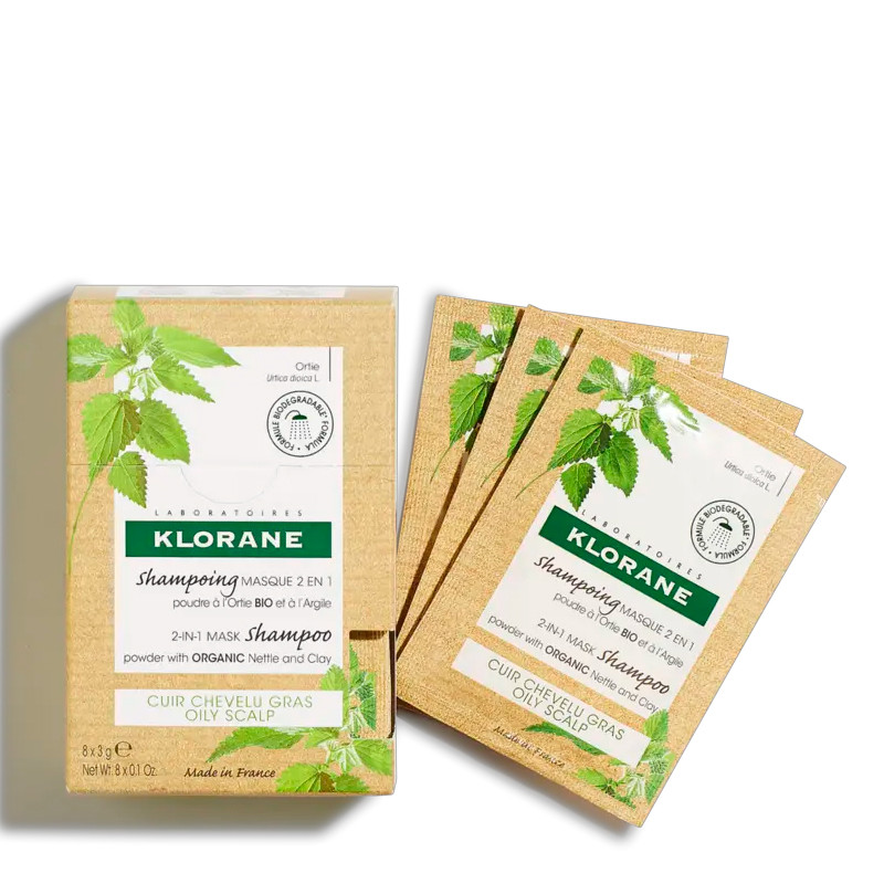 Klorane White/Green/Light Shampoos Ortiga Bio Shampoo Mask Powder