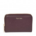 Square wallet with zipper and metallic foil logo
