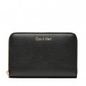 Square wallet with zipper and metallic foil logo